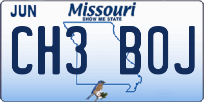 MO license plate CH3B0J