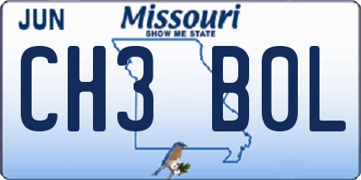 MO license plate CH3B0L