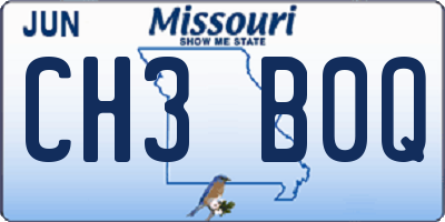 MO license plate CH3B0Q
