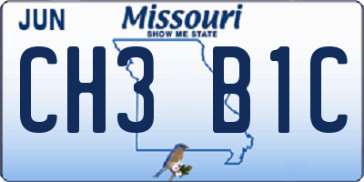 MO license plate CH3B1C