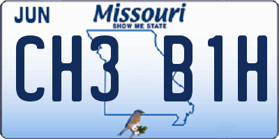 MO license plate CH3B1H