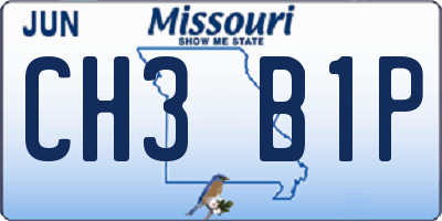 MO license plate CH3B1P