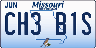 MO license plate CH3B1S