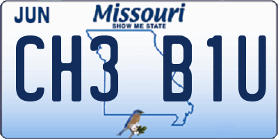 MO license plate CH3B1U