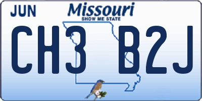 MO license plate CH3B2J