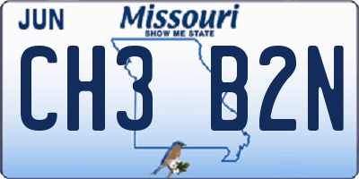 MO license plate CH3B2N