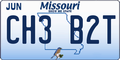 MO license plate CH3B2T