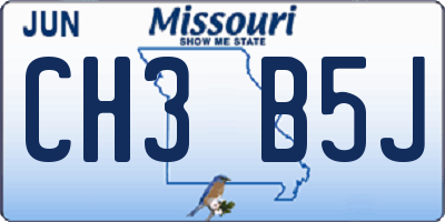 MO license plate CH3B5J