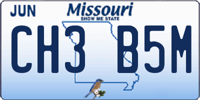 MO license plate CH3B5M