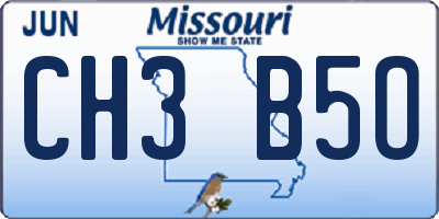 MO license plate CH3B5O