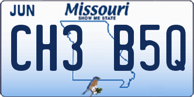 MO license plate CH3B5Q