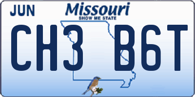 MO license plate CH3B6T