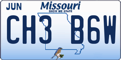 MO license plate CH3B6W