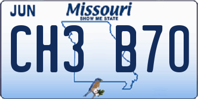 MO license plate CH3B7O