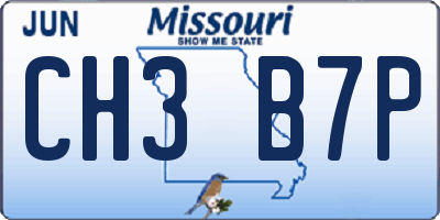 MO license plate CH3B7P