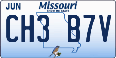 MO license plate CH3B7V