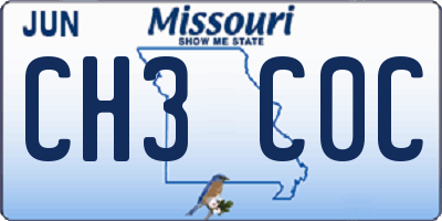 MO license plate CH3C0C