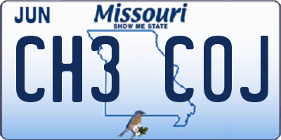 MO license plate CH3C0J