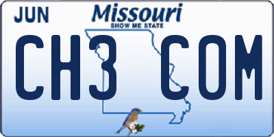 MO license plate CH3C0M