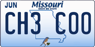 MO license plate CH3C0O