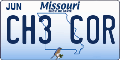 MO license plate CH3C0R