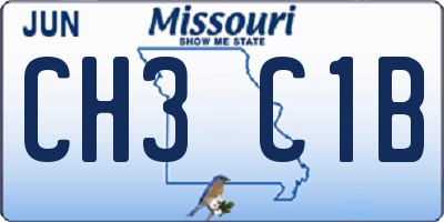MO license plate CH3C1B