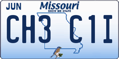 MO license plate CH3C1I