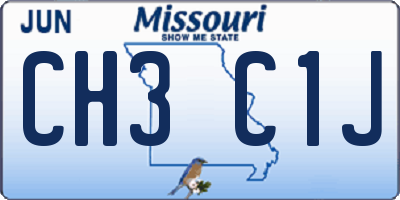 MO license plate CH3C1J