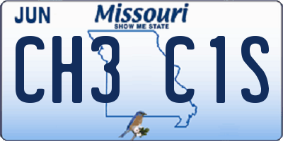 MO license plate CH3C1S