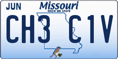 MO license plate CH3C1V