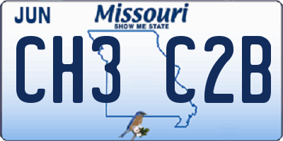 MO license plate CH3C2B