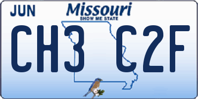 MO license plate CH3C2F