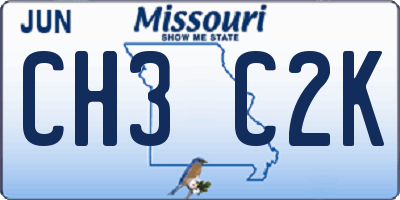 MO license plate CH3C2K