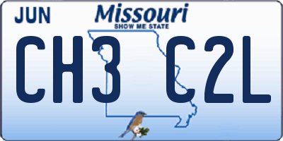 MO license plate CH3C2L
