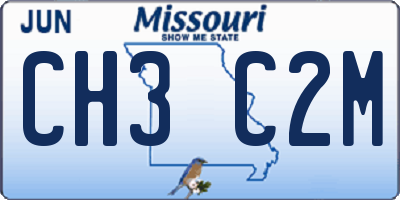 MO license plate CH3C2M