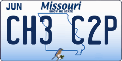 MO license plate CH3C2P
