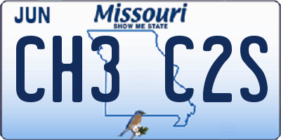 MO license plate CH3C2S