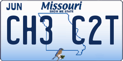 MO license plate CH3C2T