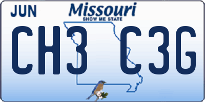 MO license plate CH3C3G