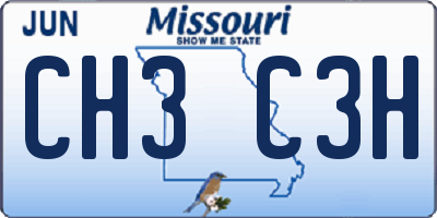 MO license plate CH3C3H