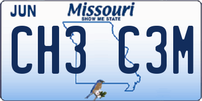 MO license plate CH3C3M