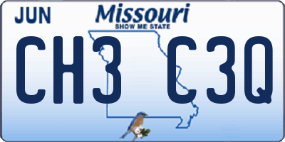 MO license plate CH3C3Q