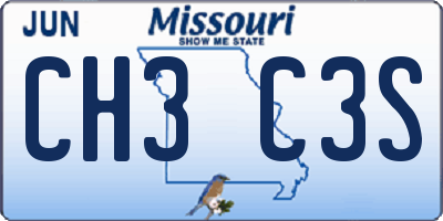 MO license plate CH3C3S