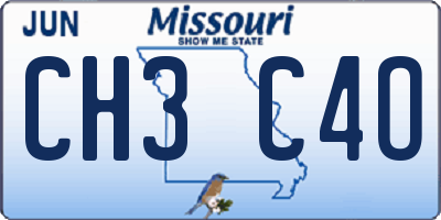 MO license plate CH3C4O