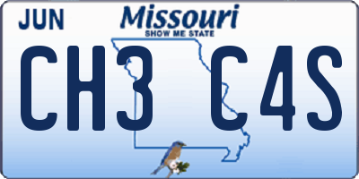 MO license plate CH3C4S