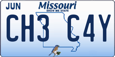 MO license plate CH3C4Y