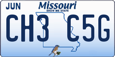 MO license plate CH3C5G