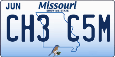 MO license plate CH3C5M