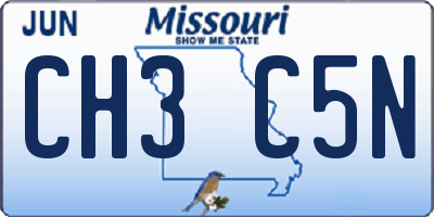 MO license plate CH3C5N