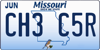 MO license plate CH3C5R